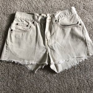 Levi’s white jean shorts